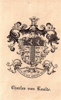 A 19th century framed armorial bookplate