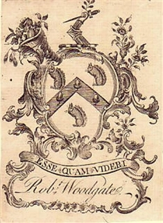 An 18th century framed armorial bookplate