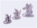 Fine set of three Victorian sterling silver Armorial finials for the TOLLEMACHE family