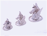 Fine set of three Victorian sterling silver Armorial finials for the TOLLEMACHE family