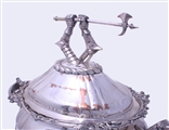 Exceptional Old Sheffield Plate tureen and cover with Armorial finial