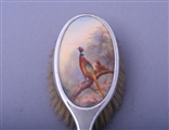 JAMES STINTON: Fine sterling silver and enamel dressing table set