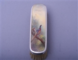 JAMES STINTON: Fine sterling silver and enamel dressing table set