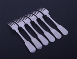 Set of six George III Irish sterling silver fiddle pattern table forks