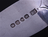 A pair of William IV fiddle pattern sterling silver table spoons