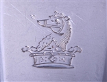 A pair of Regency sterling silver fiddle pattern table spoons