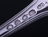 A pair of Victorian fiddle, thread and shell sterling silver table forks