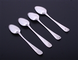 A matched set of four George III Old English pattern sterling silver teaspoons