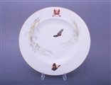 Attractive set of four Victorian armorial porcelain soup plates