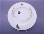 Attractive set of four Victorian armorial porcelain soup plates