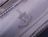 A good Victorian sterling silver entree dish and cover with armorial finial