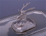 A good Victorian sterling silver entree dish and cover with armorial finial