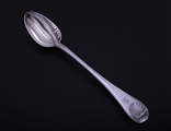 PAUL STORR: A fine Regency Military thread and shell sterling silver sifter spoon