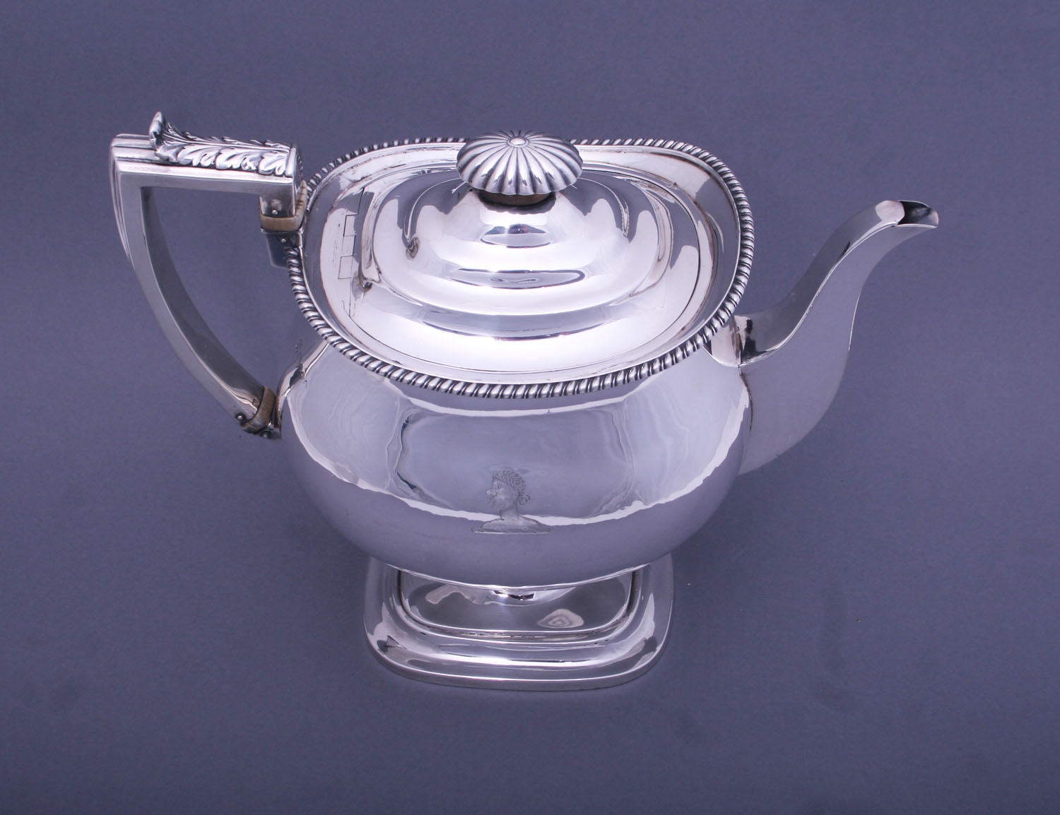A fine Regency sterling silver coffee pot