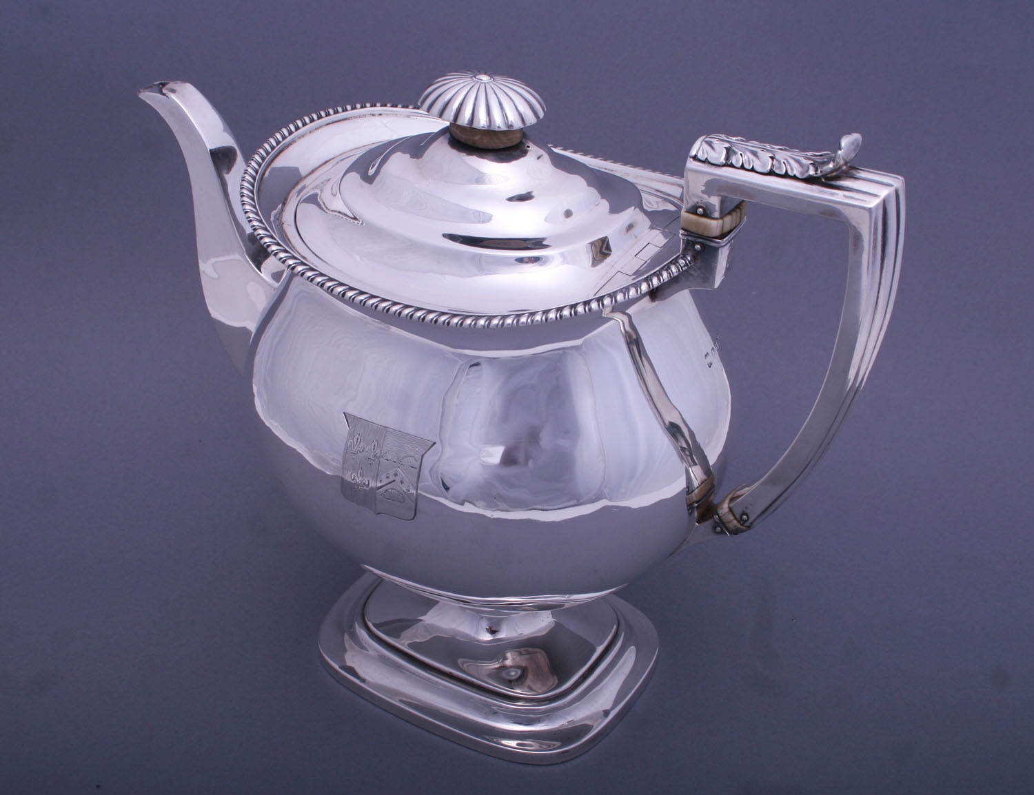A fine Regency sterling silver coffee pot