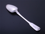 A George IV sterling silver fiddle and thread pattern table spoon