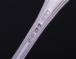 A set of six George IV Hourglass pattern sterling silver teaspoons