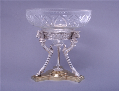 Fine Victorian silver and glass figural centrepiece