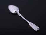 A Victorian Scottish sterling silver fiddle pattern dessert spoon