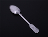 A Victorian sterling silver fiddle pattern dessert spoon