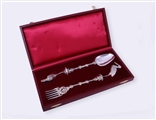 THE HAGUE: Fine and impressive armorial silver fork and spoon