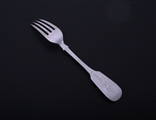 A Victorian sterling silver fiddle pattern table fork