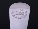 A George III provincial Old English pattern silver soup ladle