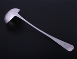 A George III provincial Old English pattern silver soup ladle