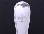 A matched set of twelve George III sterling silver Old English thread table forks