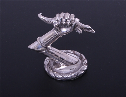 A George IV sterling silver armorial paperweight