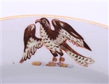 WILLES: A set of four George III oval shaped armorial porcelain dishes