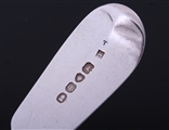 A pair of George IV fiddle pattern sterling silver table spoons