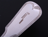 A set of six George III  Irish fiddle and thread pattern sterling silver table spoons