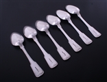 A set of six George III  Irish fiddle and thread pattern sterling silver table spoons