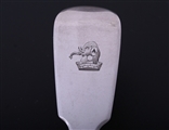 A set of eight Victorian Irish fiddle pattern sterling silver table spoons