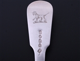 A George III fiddle pattern sterling silver table fork