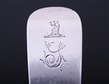 A pair of Irish George III sterling silver fiddle pattern sterling silver table spoons