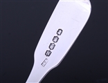 An Irish George III fiddle pattern sterling silver tea spoon