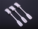 Rare set of three Irish Victorian fiddle pattern sterling silver salt shovels