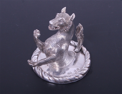 A Victorian heraldic sterling silver paperweight