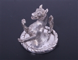 A Victorian heraldic sterling silver paperweight