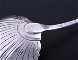 A fine George III sterling silver scallop shell ladle
