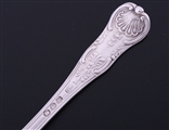 A set of twelve George IV King's pattern sterling silver tea spoons