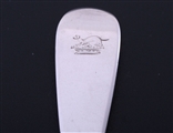 A set of three George III fiddle pattern sterling silver table spoons