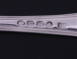 A pair of George IV King's Hourglass pattern sterling silver sauce ladles