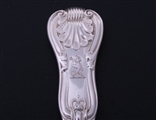 A pair of George IV King's Hourglass pattern sterling silver sauce ladles