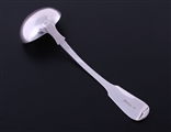 A Scottish Victorian fiddle pattern sterling silver sauce ladle