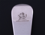A Scottish Victorian fiddle pattern sterling silver sauce ladle