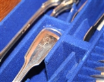 Magnificent and extensive Victorian canteen of fiddle and thread pattern flatware and cutlery