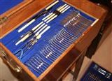 Magnificent and extensive Victorian canteen of fiddle and thread pattern flatware and cutlery